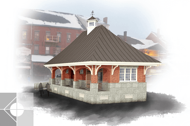 Public restrooms and Harbor Master Office new facility planned for the Town of Damariscotta by Phelps Architects.